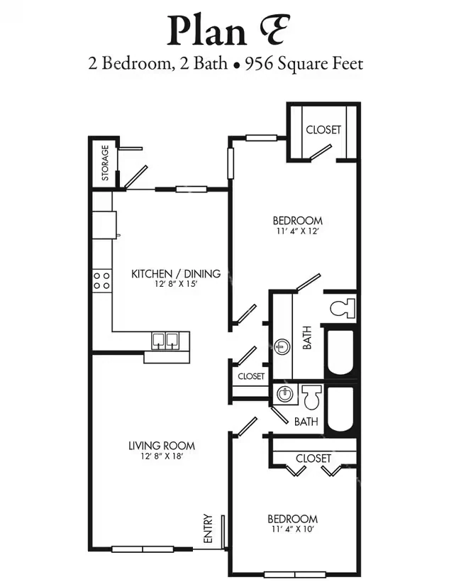 2 BR- B 0816 floor plan